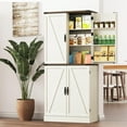 thumbnail image 3 of ANPOO 71''Tall Farmhouse Kitchen Pantry Cabinet, 7 Layers Storage Cabinet, 3 Drawers, 6 Hanging Shelves, Adjustable Shelves, Versatile Large Rustic Cabinet for Kitchen, Dining Room, Living Room, 3 of 8