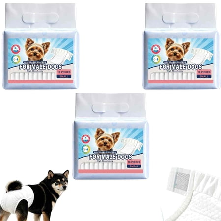 Male Dog Diapers Disposable Small 10 Ct Quick Dry Puppy Diapers Male with Leak-Proof Design Comfortable Belly Bands for Male Dogs Fit for Teddy Beagle Dachshund (small-3pcs)
