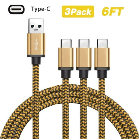 Rhythmlite 3 Packs (3ft, 6ft, 10ft) USB Type C 3.1 to USB 2.0 Charging Cable Connector Cord for Galaxy S9 S8 S8 Plus,LG G6 V30,Google Pixel 3/3 XL