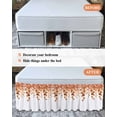 thumbnail image 7 of Burnt Orange Botanical Wrap Around Bed Skirts for King Bed 16" Drop,Bed Skirt with Adjustable Elastic Belt Dust Ruffle Bed Valance for Bedroom Hotel Eucalyptus Leaves Pastoral Floral Bed Frame Cover, 7 of 7