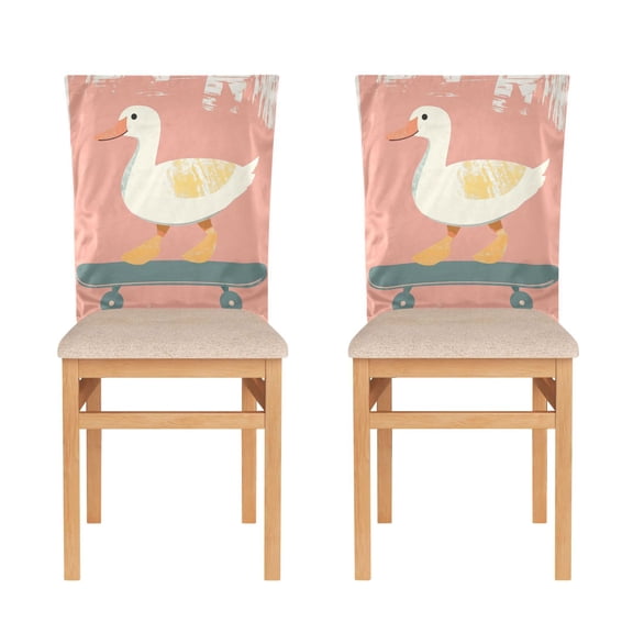 Decorative Chair Back Cover One Size x2 Chair Cover Dining Chair Slipcovers Chair Back Decoration Festival Chair Decoration Cute Skateboard Duck