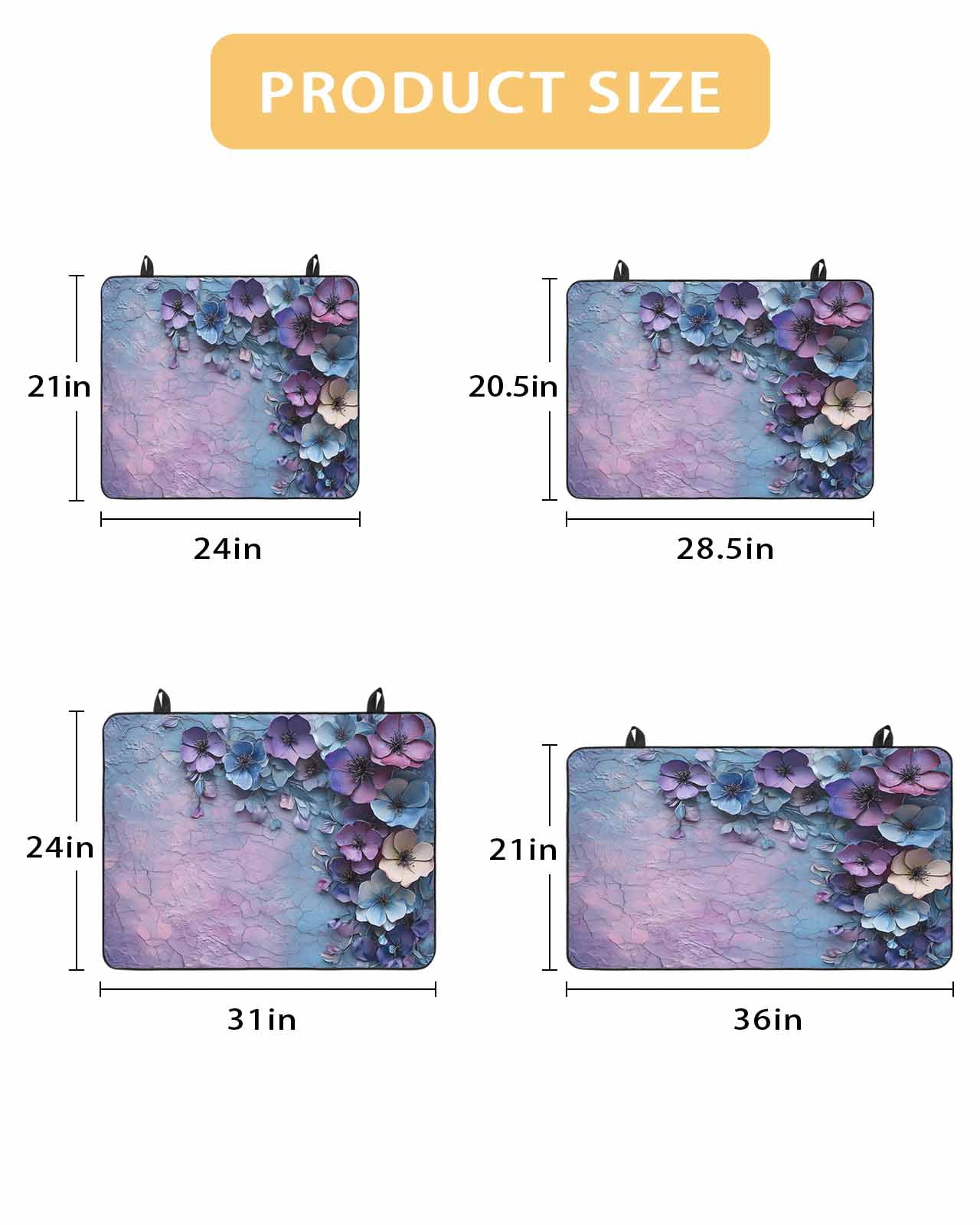nqOlkjepod Large Induction Cooktop Protector Mat 24"x21", Purple Floral Stove Top Covers for Electric Stove, Retro Flowers Mottled Pastoral Botanical Stove Burner Cover Mats, Glass Top Stove Cover
