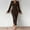 Coffee, variant on Ayolanni Brown Vacation Dresses for Women 2025 Bodycon V-Neck Long Sleeve Solid Maxi Dresses Tween Dresses L