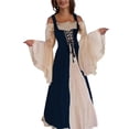 thumbnail image 2 of Disfraz Medieval Renacentista para Mujer, Cosplay Sobre Vestido Azul XXXL, 2 of 7
