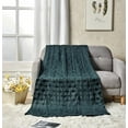thumbnail image 3 of Ultra Plush By Décor&More Queen Size Chevron Arrow Jacquard Microplush Blanket (86" x 86") - Green, 3 of 4