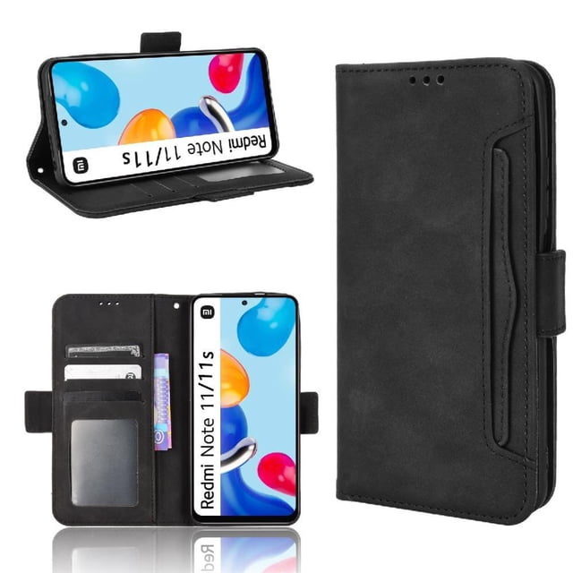 Funda Cartera Magnética para Xiaomi Redmi Note 11S- Tarjetero Desmontable, Cuero PU, Soporte