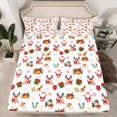 thumbnail image 2 of Feelyou Santa Claus Reindeer Full Size Sheets, Cartoon Christmas Theme Bed Sheets, 4pcs, 2 of 7