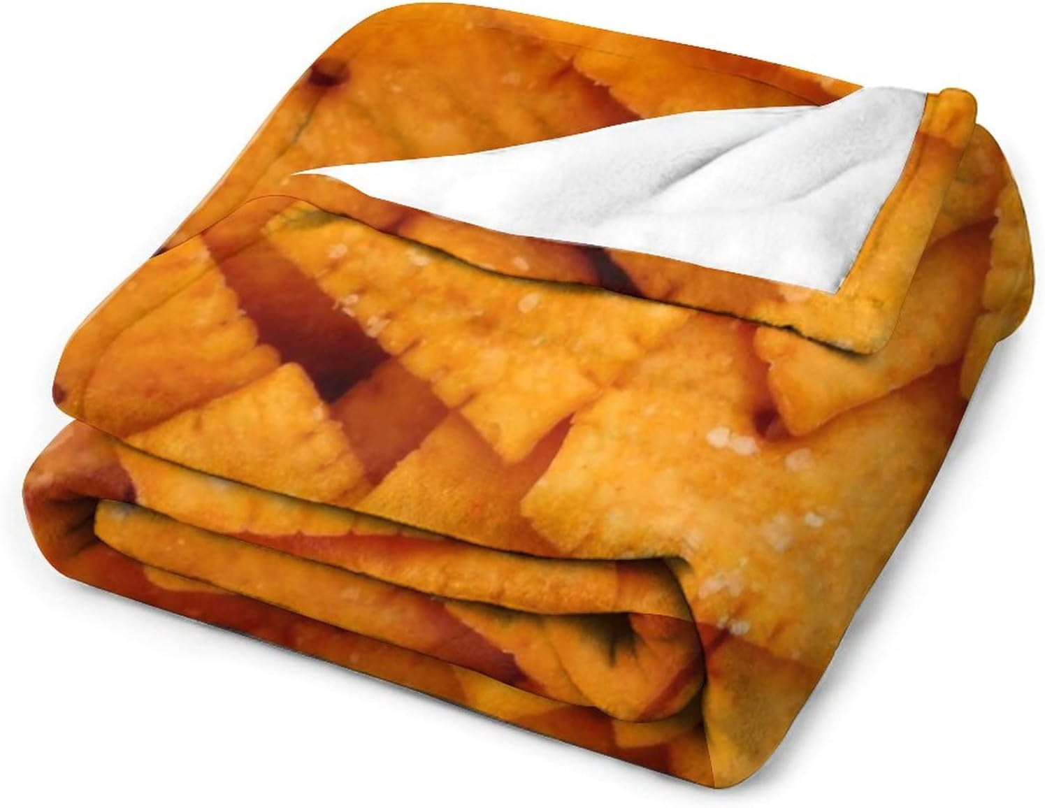 3D Funny Realistic Food Cheese Cracker Flannel Fleece Throw Blankets 50"X40" Soft Cozy Fluffy Winter Fall Blanket Cozy Soft Fuzzy Plush Home Decor for Couch Bed Sofa Living Room Bedroom