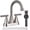 Brushed Nickel, variant on 4-inch Bathroom Faucet with Pop up Drain and Two Supply Hoses, Lead-Free Stainless Steel 2-Handle Centerset Faucet for Vanity, RV Matte Black