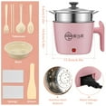 thumbnail image 3 of AMERTEER Electric Hot Pot with Steamer 55oz Non-stick Mini Electric Cooker 2 Speed Electric Portable Electric Pot Cooker with Over Heating Boil Dry Protection for Noodles Cooking, 3 of 8