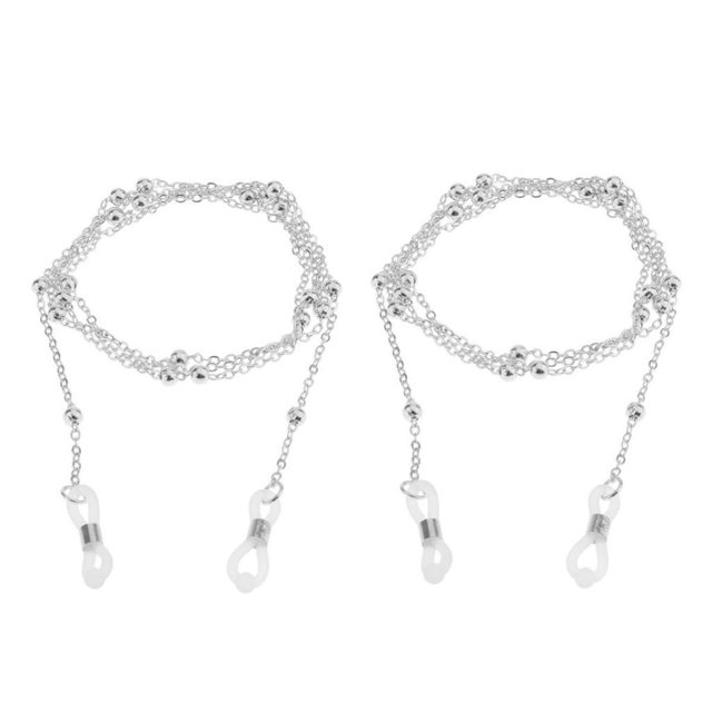Cadena de metal de retención de gafas de 2 piezas (oro / plata), collar de vintage para gafas de terre y cordón para gafas - 35 o 28 pulgadas 90cm