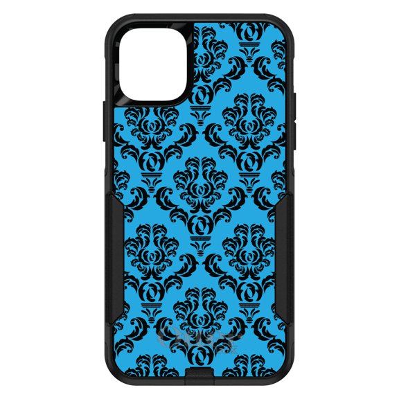 DistinctInk OtterBox Commuter Custom Case for Apple iPhone 15 (6.1" Screen) - Floral Damask Pattern - Lightweight Grip