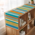 thumbnail image 6 of Table Runners 90 Inches Long Dress Scarves, Blue Teal Orange Striped Farmhouse Coffee/Dining/Kitchen Table Runner for Living Room, Farmhouse Stripe 13x90 Inch, 6 of 9