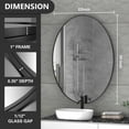 thumbnail image 5 of PAIHOME 22X30 Oval Metal Frame Mirror Bathroom Mirror Wall Mirror, Stainless Steel Frame, Black, 5 of 6