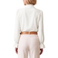 thumbnail image 3 of INSPIRE CHIC Women's Ruffle Front Blouse Puff Long Sleeves Mock Neck Regular Fit XX-Large Apricot, 3 of 5