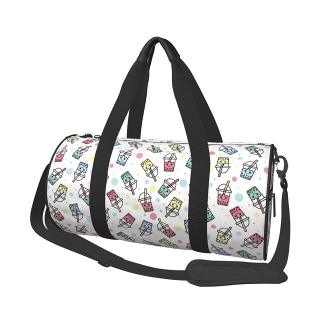 Easygdp Milk Tea Bolsa de Viaje, Bolsa de Mano, Bolsa de Gimnasio, Bolsa de Equipaje para Viaje