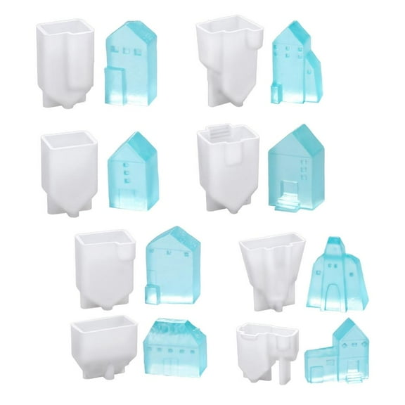 WE-POLUJ 8Pcs Versatile Silicone Mold Collection for Realistic Miniature House Creations