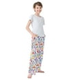 thumbnail image 4 of FORMRS Kids Pajama Pants with Pockets Size 11-12Y Boys Lounge Sleep Bottoms, Purple Wildflower Pattern, 4 of 8