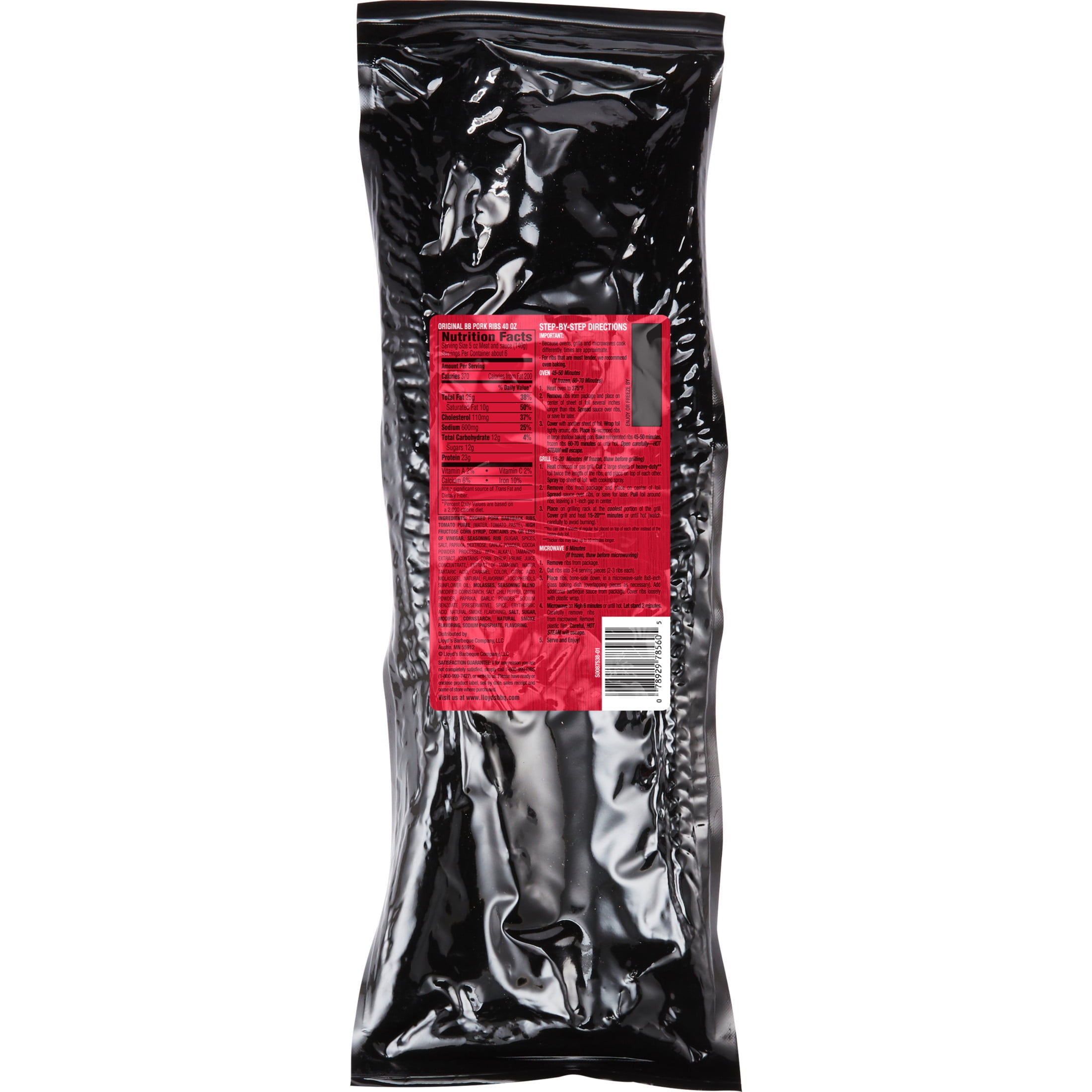 LLOYD S Signature Smoked Baby Back Pork Ribs in BBQ Sauce Refrigerated 40 oz Plastic Package Walmart