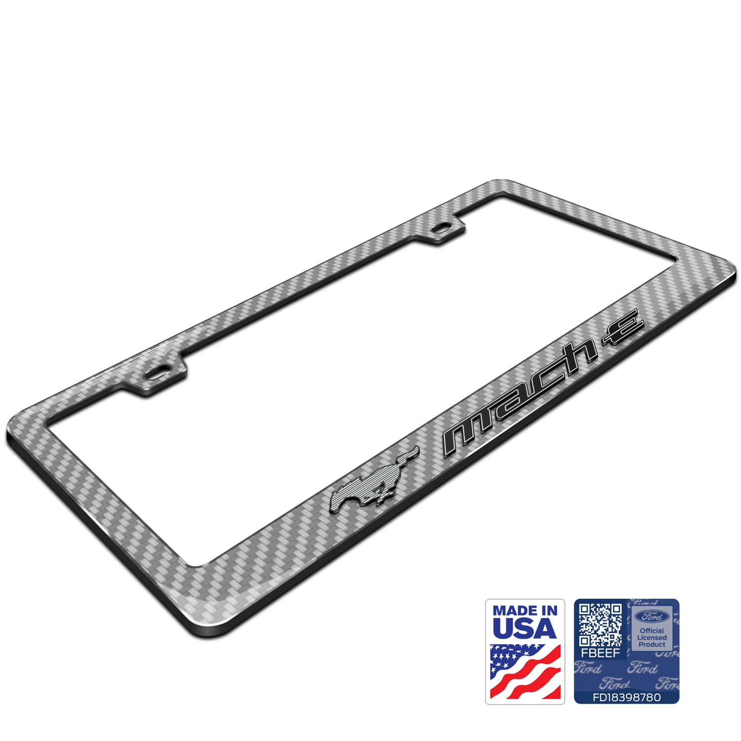iPick Image for Ford Platinum in 3D on Silver Real 3K Carbon Fiber Finish ABS Plastic License Plate Frame, Official Licensed