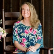 The Pioneer Woman Short Sleeve Twin Print Blouse, Womens