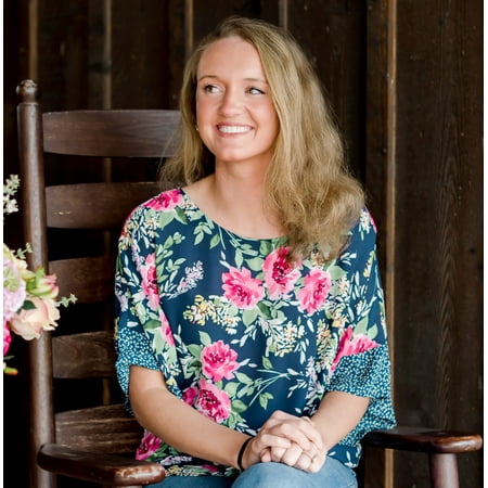 The Pioneer Woman Short Sleeve Twin Print Blouse, Womens
