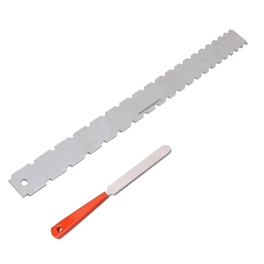 LeeQinersw Guitar String Action Ruler + Fret File for Guitar Bass Mandolin Banjo Luthier