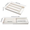 thumbnail image 3 of Caja de almacenamiento retráctil | Organizador de partición ajustable | Contenedor con compartimento de plástico | Se adapta a la vajilla, la papelería de oficina, el maquillaje | Blanco, 3 of 6