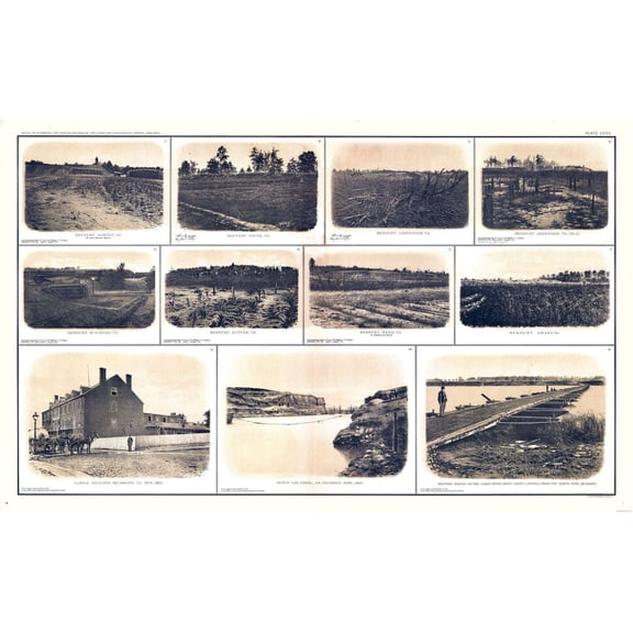 Historical Civil War Map - Virginia Battlefields - Bien 1894 - Vintage Wall Art