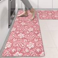 thumbnail image 2 of Kitchen Rugs Sets Of 2,Pink Pioneer Flower and Paisley Pattern Anti Fatigue Kitchen Mat Rugs Non Slip Washable,Decorative Kitchen Floor Mats for Kitchen,Sink,Laundry,17"X47", 2 of 5
