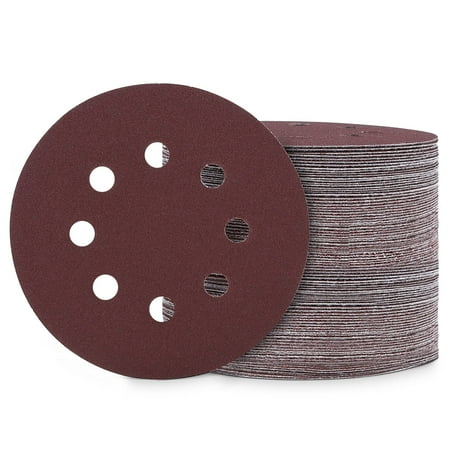 

GymChoice 5-Inch 8-Holes Sanding Disc 100 Pcs 10 Grades Include 40 60 80 100 150 180 240 320 400 600 Grits for Random Orbital Sander(Not Suitable for Oscillating Tools or Mouse Sander)