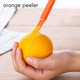 thumbnail image 4 of Pelador de cítricos naranja fácil de usar, 6 piezas, herramienta de cocina de color naranja brillante, 4 of 8