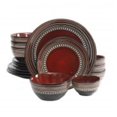 thumbnail image 1 of Elite Cafe Versailles Double Bowl Dinnerware Set, Red - 16 Piece, 1 of 1