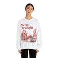 thumbnail image 4 of Merry Bright Christmas House Gift Unisex Heavy Blend™ Crewneck Sweatshirt, 4 of 7