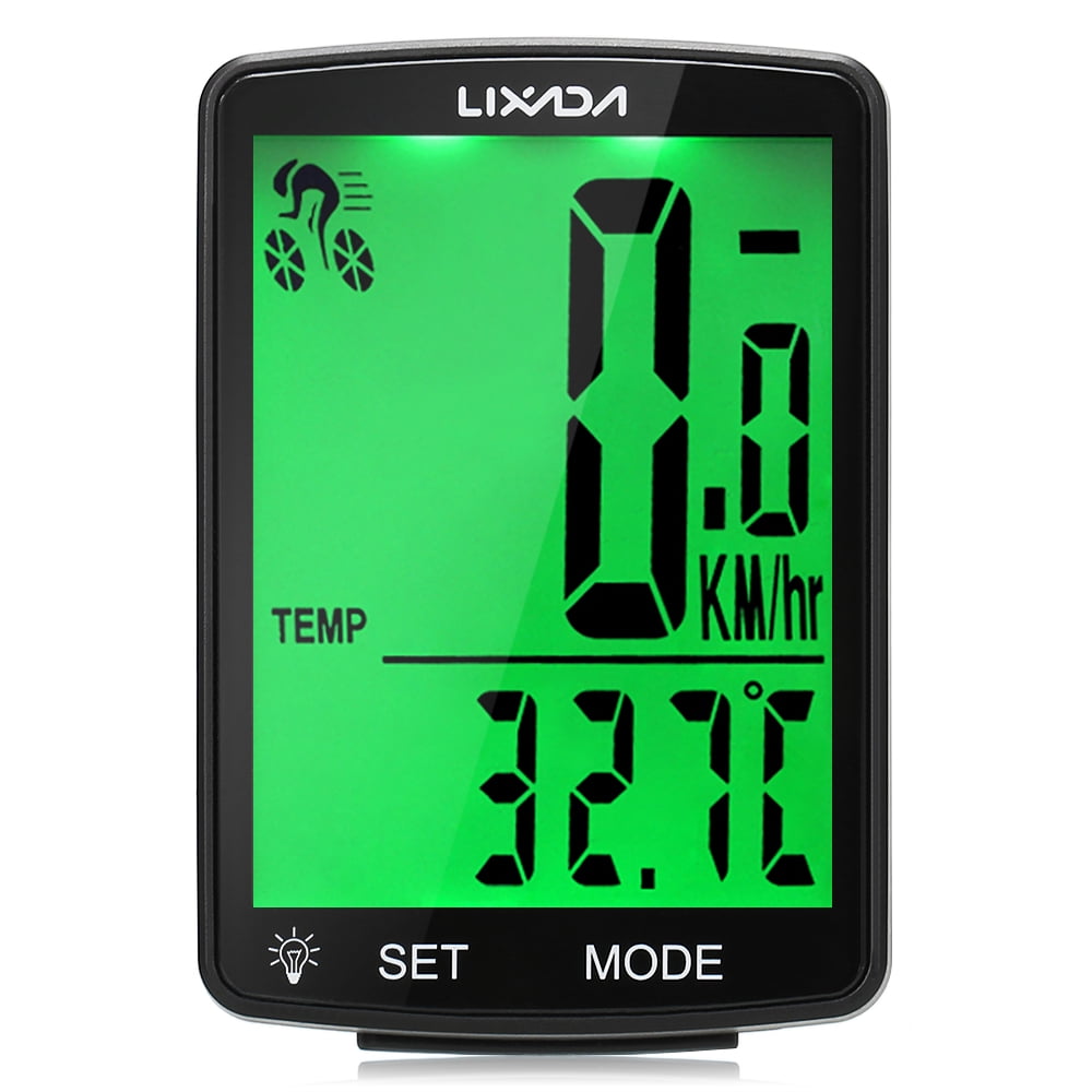 Mountain Bike Waterproof Wireless Computer Bicycle LCD Speedometer Odometer 