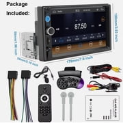 YUCHANG 7 Single DIN Car Stereo Apple CarPlay & Android Auto, 7 Touchscreen, BT5.0, Backup Camera, Steering Wheel Control, Older Car Upgrade