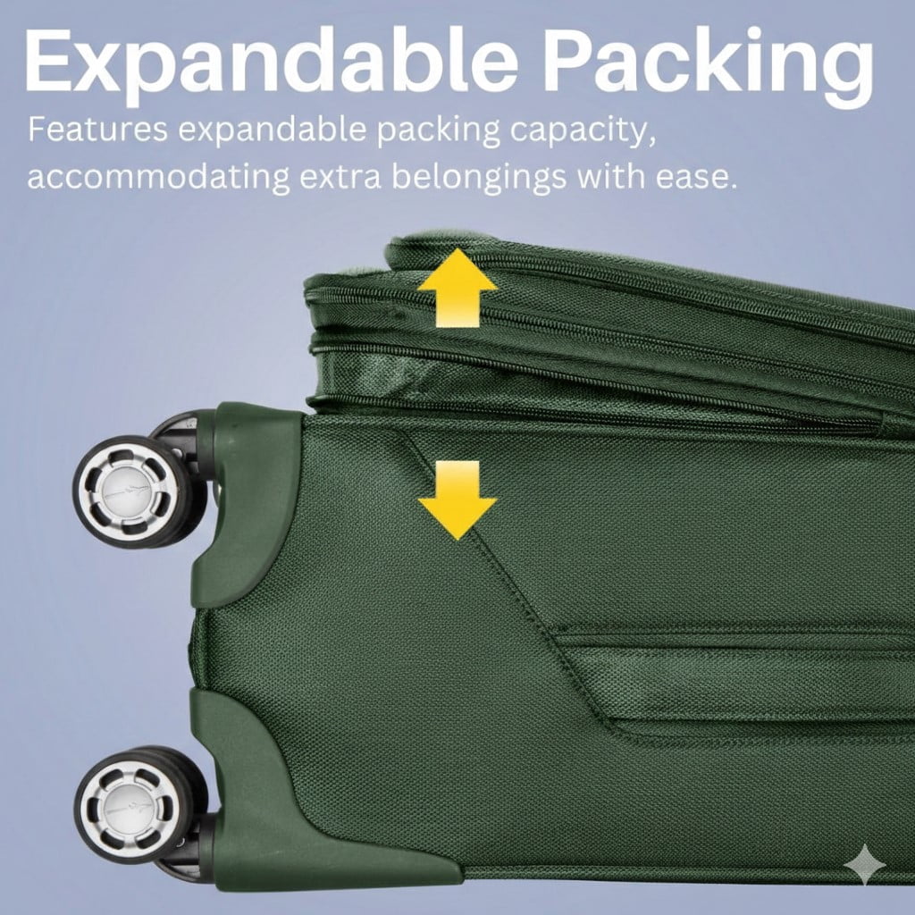 Skyway Luggage Ballard Softside 28" Expandable Large Checked Luggage with Spinner Wheels, Adult, Juniper Green