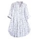 thumbnail image 1 of Oucaili blusa para mujer, Tops con estampado Floral, cuello Henley, camisas holgadas con botones para mujer, holgada, plisada, a la moda, manga enrollable, cielo, 1 of 1