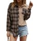 thumbnail image 1 of Txlixc Chaquetas a cuadros para mujeres, solapas y botones de manga larga, chaquetas y abrigos casuales Txlixc moda, 1 of 9