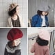 thumbnail image 2 of Gorro infantil de lana monocromática Gorro de pintor de lana Boina de lana para niñas, 2 of 3