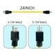 thumbnail image 4 of Paquete de 2 enchufes de 3 clavijas para enchufe macho, cable de extensión doble de 5-15p, RV, cable adaptador de generador, 125v 24in, 4 of 4