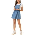 thumbnail image 2 of Vestido mini overall lindo con tirantes ajustables para mujer, 3XL, azul con corazones, 2 of 7