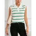 thumbnail image 4 of Charmo Womens V Neck Sweater Vest Lapel Color Blocked Sweater Tops, 4 of 6