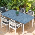 thumbnail image 2 of Navy Blue Ombre Table Cloths for 3 Foot Rectangle Tables, Farmhouse Stripes Modern Abstract Art Patio Waterproof Elastic Fitted Tablecloths, Washable Rectangular Table Cover for Camping, 2 of 8