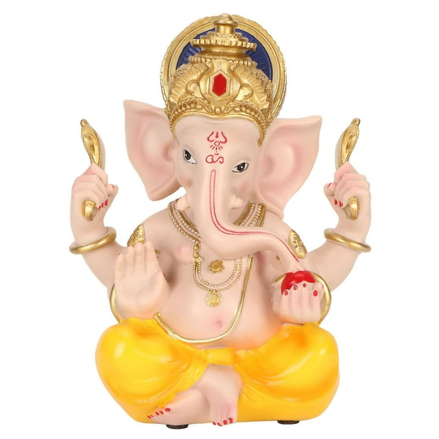 Estatua india de Ganesha, elefante, dios hindú, escultura de resina decorativa, elefante indio, adorno de Dios para el jardín del hogar, colorido