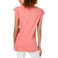 thumbnail image 2 of Style & Co Eyelet Ruffle T-Shirt Rose Blossom L, 2 of 2