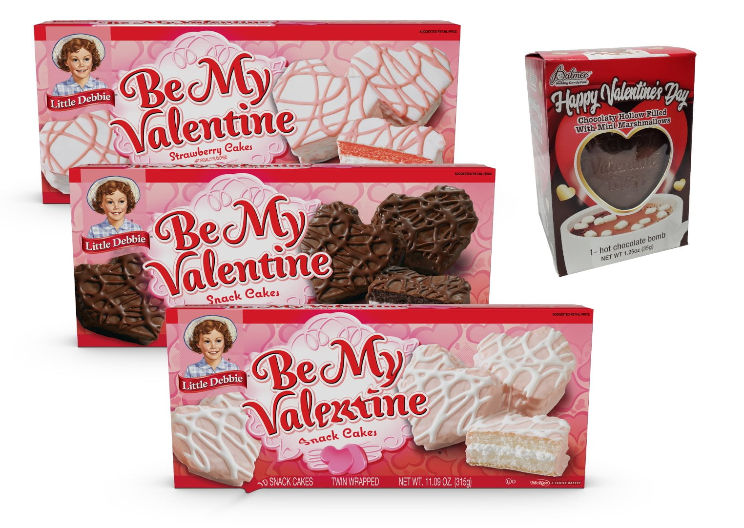 Be My Valentine Little Debbie Heart Shaped Snack Cakes, Strawberry