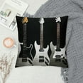 thumbnail image 2 of Nawypu  Music Throw Pillow Cushion Cover, Black and White Electrical Guitars in 4 6 String Instruments, Decorative Square Accent Pillow Case, White and Black, 2 of 5