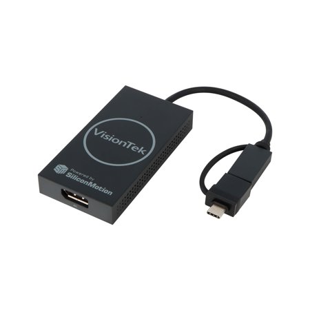 UPC: 0810078050780 | VisionTek VT80 USB to DisplayPort Adapter – 4K @ 30Hz USB-C and USB-3.0 – Bus Powered – 901505