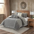 thumbnail image 2 of Nanshing Larsa 7 Piece Cabin Lodge Modern Comforter Set, Grey, California King, 2 of 11